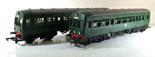 Tri-ang R157 / R158 DMU Power Car & Non Powered Card M79628 & M79629 BR Green OO