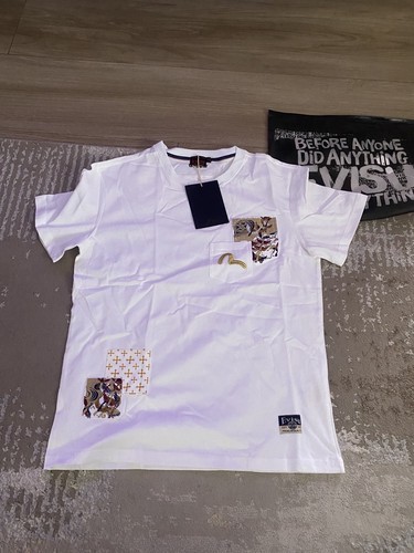 Evisu mens white tshirt gold - -,