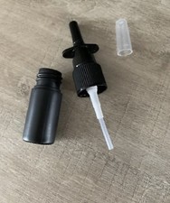 BLACK 5ml Empty Nasal Pump Spray Plastic Bottle Refillable Fine Mist Tan UK 