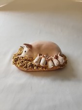 Basil Matthews Sow Pig & Baby Piglets Figurine British pottery England VINTAGE 