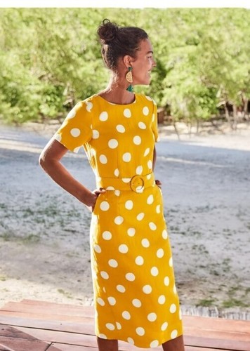 Boden hazel belted linen dress - hazel,