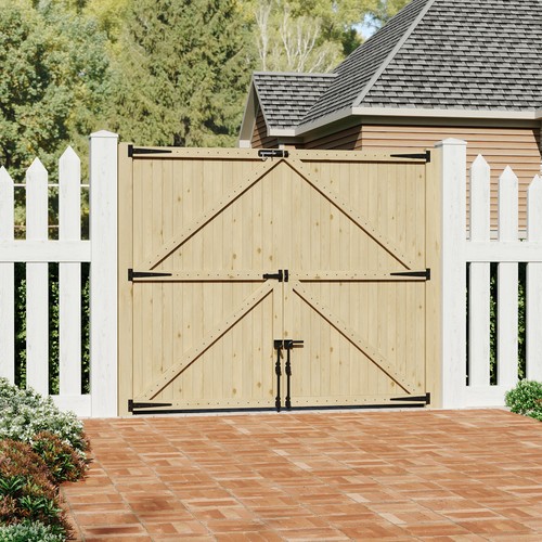 Driveway gate wooden double - driveway,