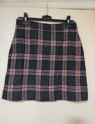 Grey plaid wool - wool, skirt