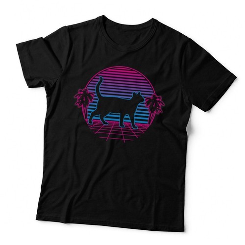 Retro cat silhouette shirt - retro, t-shirt