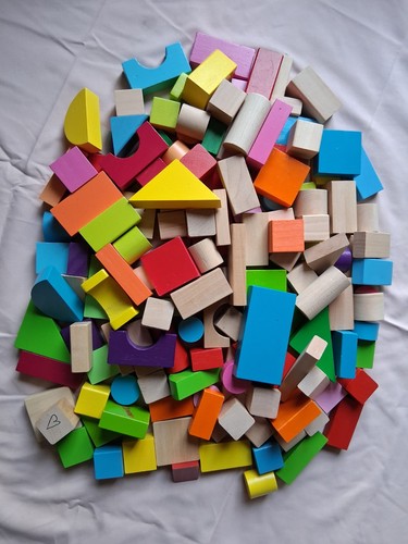 Wooden building blocks - wooden, blocks,