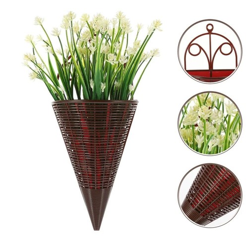 Rattan wall hanging planter - 1x,