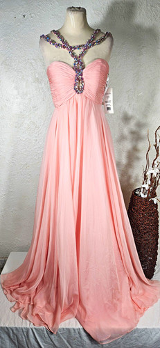 Sherri hill blush pink chiffon - pink,