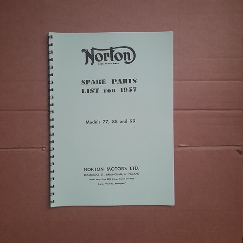 Norton parts book for - norton,