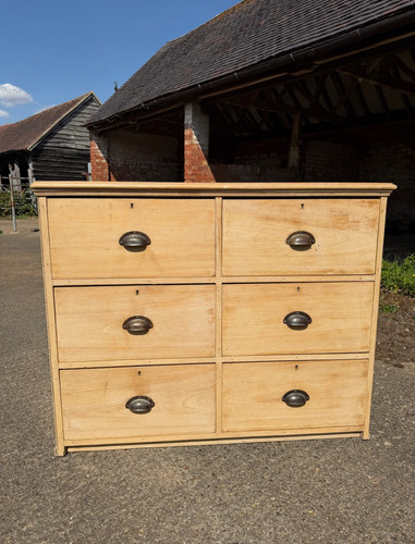 Antique pine bank drawers - of,