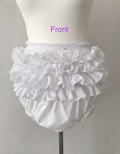 Adult Baby Frilly Sissy WATERPROOF Nappy diaper Cover white cosplay ddlg abdl