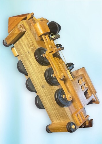Wooden train locomotive bnsf - locomotive,