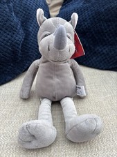 Russ Berrie Standard Rhino Soft Toy, 12.5 inch long with original ear tag.*