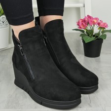 Ankle Wedge Boots Shoes Ladies