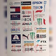 Mercedes AMG F1 sponsor And Partner stickers For Helmet.Pc Etc