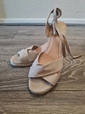 Beige Wedge Heel Espadrilles -