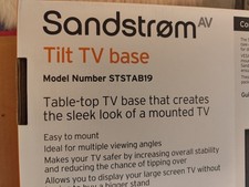 NEW Sandstrom Tilt TV Stand Model No STSTAB19 -32” To 60”  Max Weight 25 KG