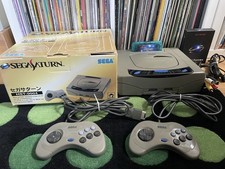 Boxed Japanese Sega Saturn + 2 Controllers + SAROO HD Loader 