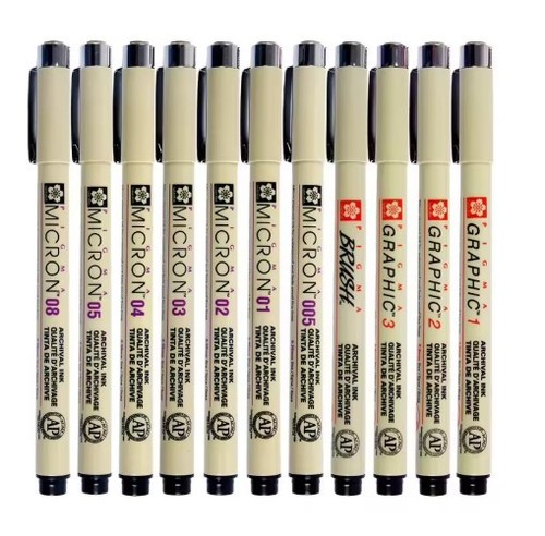 11pc sakura pigma micron - sakura,