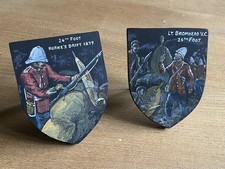 24th Foot Rorkes Drift Zulu War Pair Wall Desk Shields Badge Acrylic Artwork
