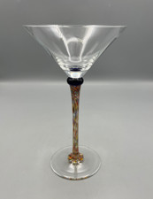 Murano Design 1998 Martini Centerpiece Glass Signed Etched on Base 8"