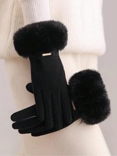 1X pair Deerskin Plush Mitten