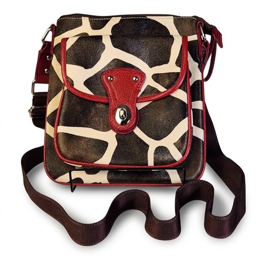 Brown faux leather giraffe - leather,