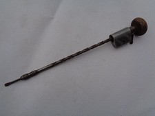 Vintage varney wooden & steel Archimedes hand drill old tool
