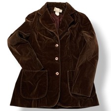 Vtg Sz 6 Brown Velvet Button