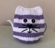 New Hand Knitted Lilac/White