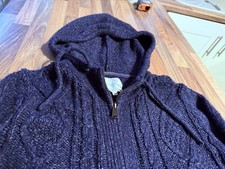 Fat Face Cardigan Hooded Zipped Size 12 - 14 Blue warm fleck