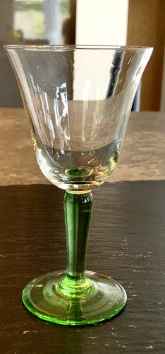 Art deco green stemmed - green, wine