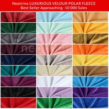 Velour Polar Fleece Fabric Jersey Anti Pill Stretch Luxurious,29 Colors,Neotrims