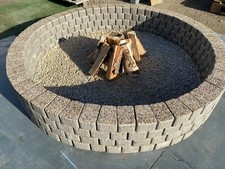 140 cm fire pit brick concrete