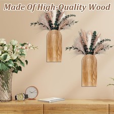 Pack wooden wall vases - wooden,