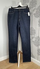 anthropologie pilcro jeans Brand New Split Ankle Straight Indigo Denim Size 32w