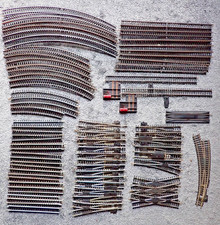 Job Lot Tri-ang Hornby Track - 76 Pieces Steel Points Crossovers Curves etc K245
