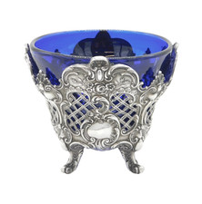 Victorian Scottish Sterling Silver Pierced Floral Sweet-Treat Bowl Antique 1889