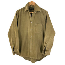 Cambrian Fly Fishers Moleskin Shirt Medium Khaki Green Overshirt Outdoor Vintage