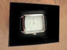 French Connection men's SFC113B quartz watch, off-white dial and black PU strap