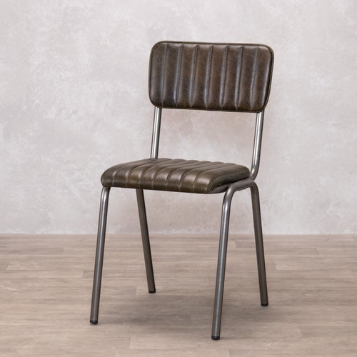 Deep olive real leather - deep, dining