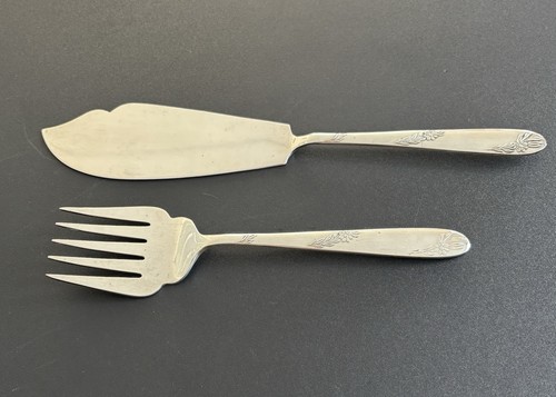 Silver plated fish servers set - fish,