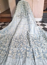 Sanderson Damask Duckegg Quilted Bedcover NEW