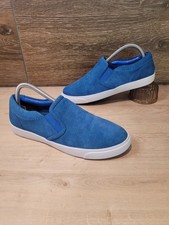 Clarks Blue White Comfort Shoes  Uk 6 Trainers Pumps Slip Nubuck