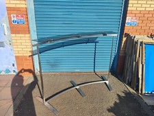 CURVED Clothing Chrome Rail with Glass Shelf Retail Shop Fittings