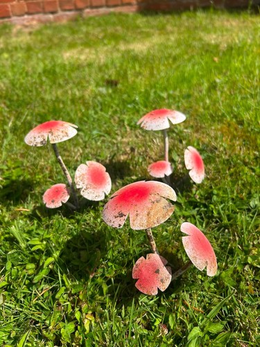 Set metal red toadstool - set,