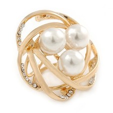 Large white glass pearl - large,