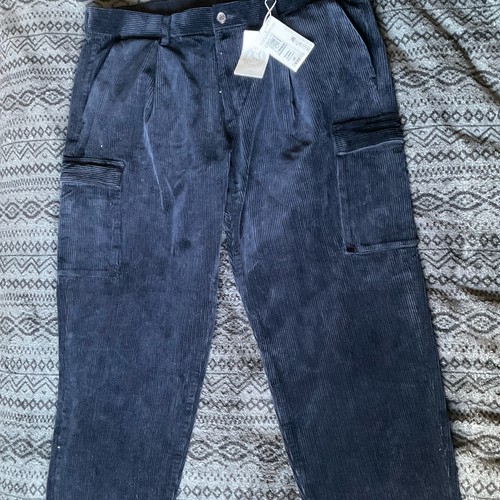 Midnight cotton corduroy cargo