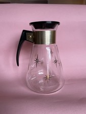Pyrex Atomic Coffee Pot Carafe. Vintage Gold Stars Mid Century With Lid