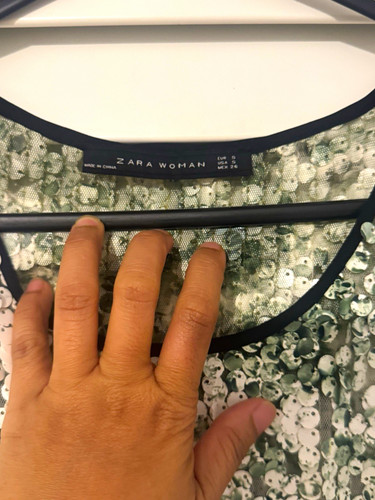 Zara woman green silver sequin - zara,