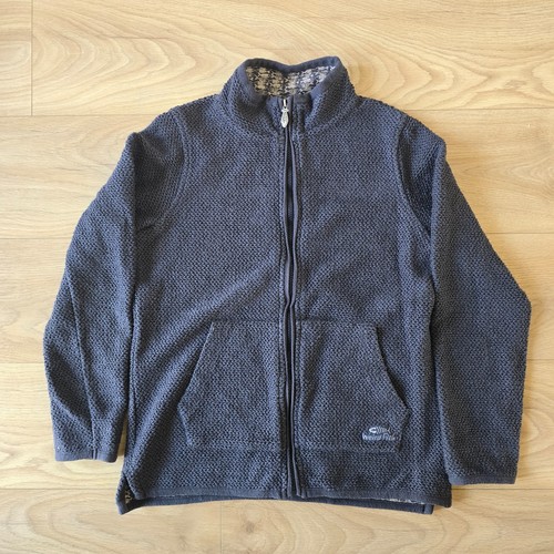 Weird fish navy popcorn fleece - navy,